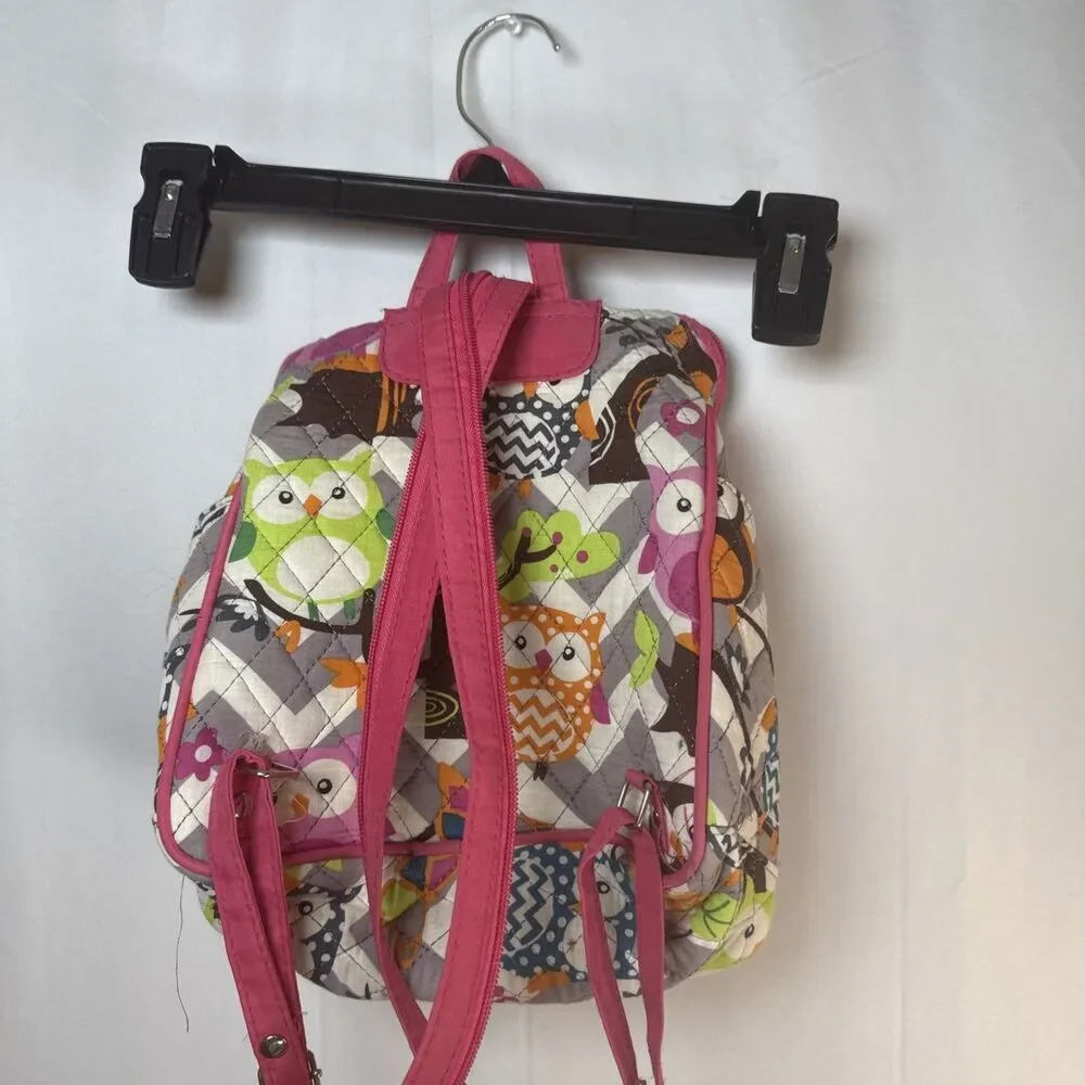 N. Gil Owl Mini Backpack With Pink Monogram The Letter M Preowned